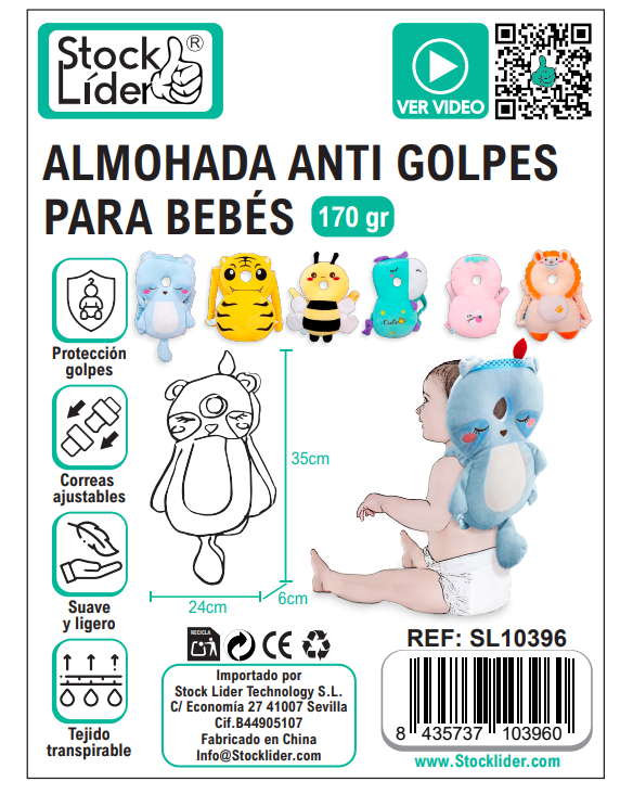 Protector de Cabeza para Bebé – Almohada Antigolpes para Jugar y Caminar